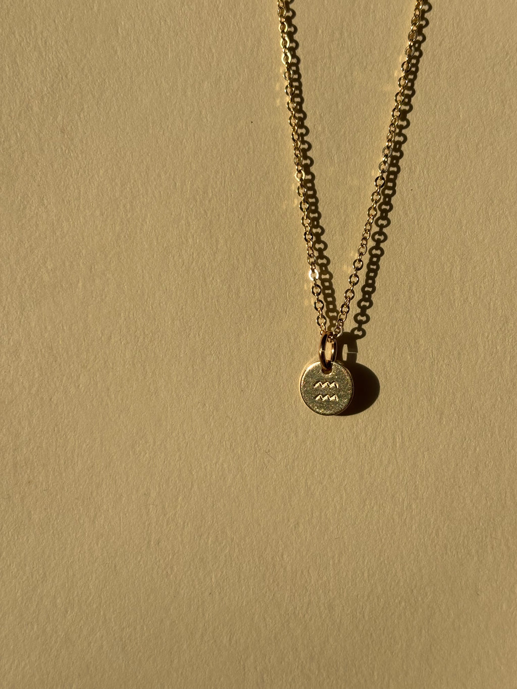 Zodiac Charm Necklace - Yellow or Rose Gold-Filled