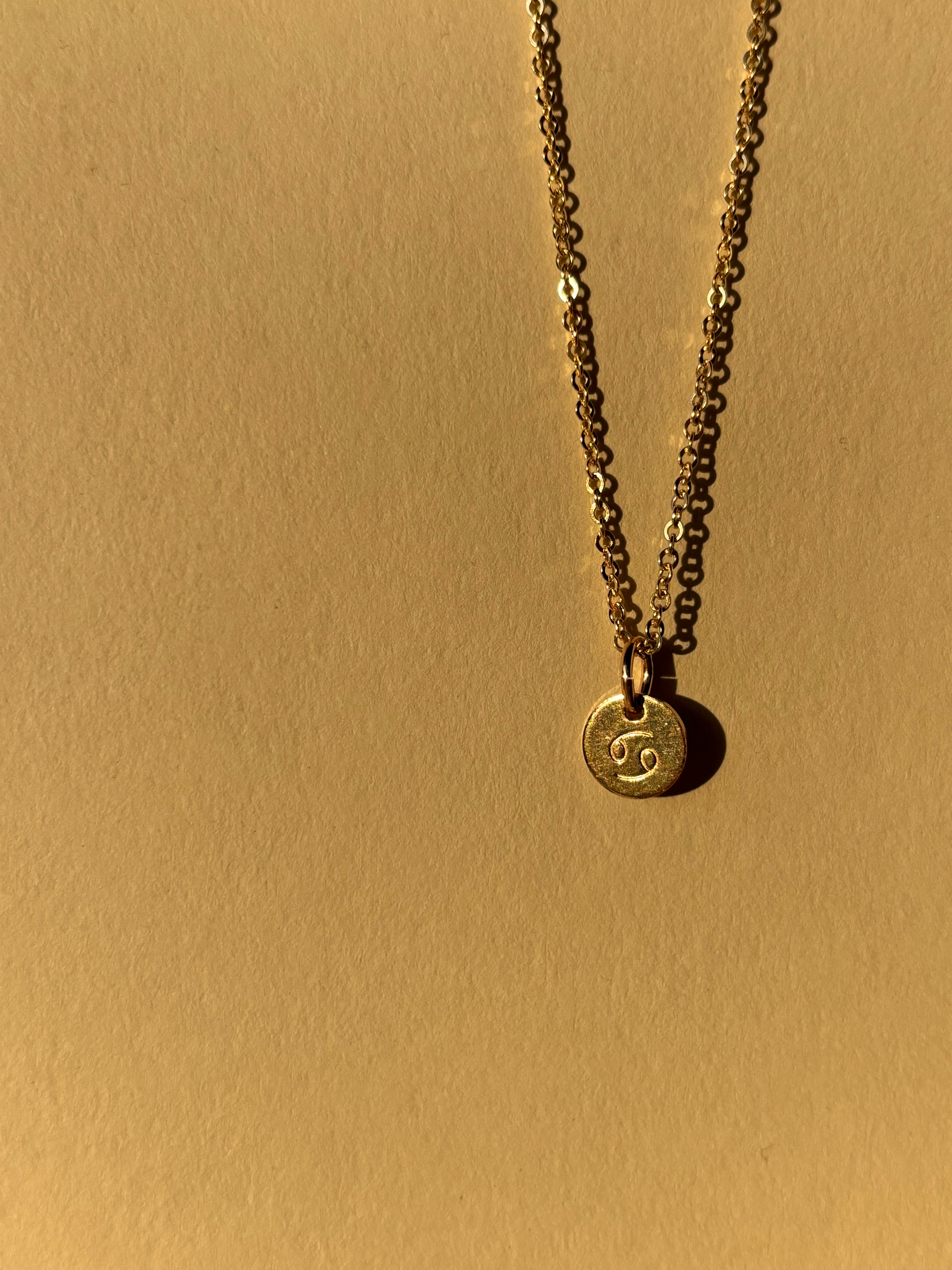 Zodiac Charm Necklace - Yellow or Rose Gold-Filled