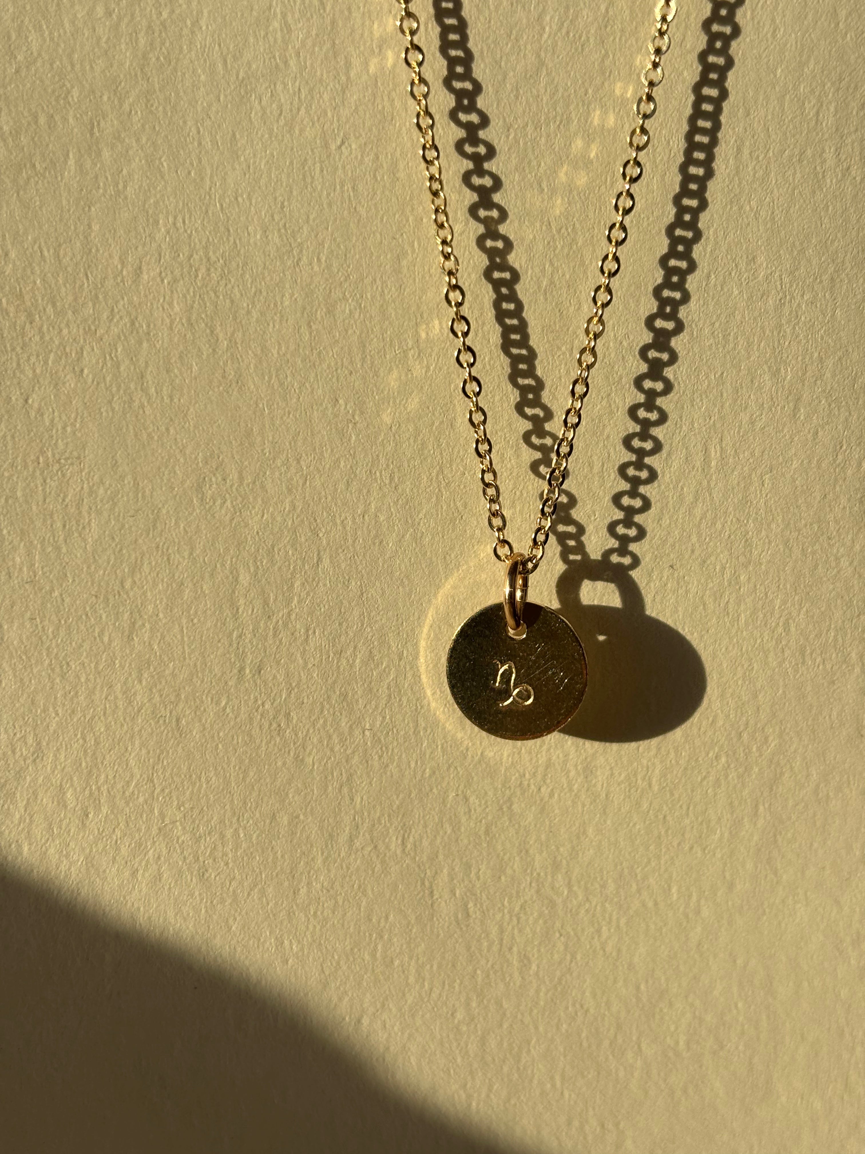 Zodiac Charm Necklace - Yellow or Rose Gold-Filled