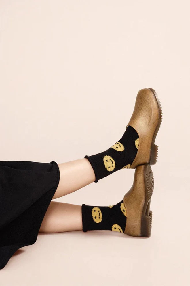 Cashmere "Lykke" Happy Face Socks by Hansel from Basel