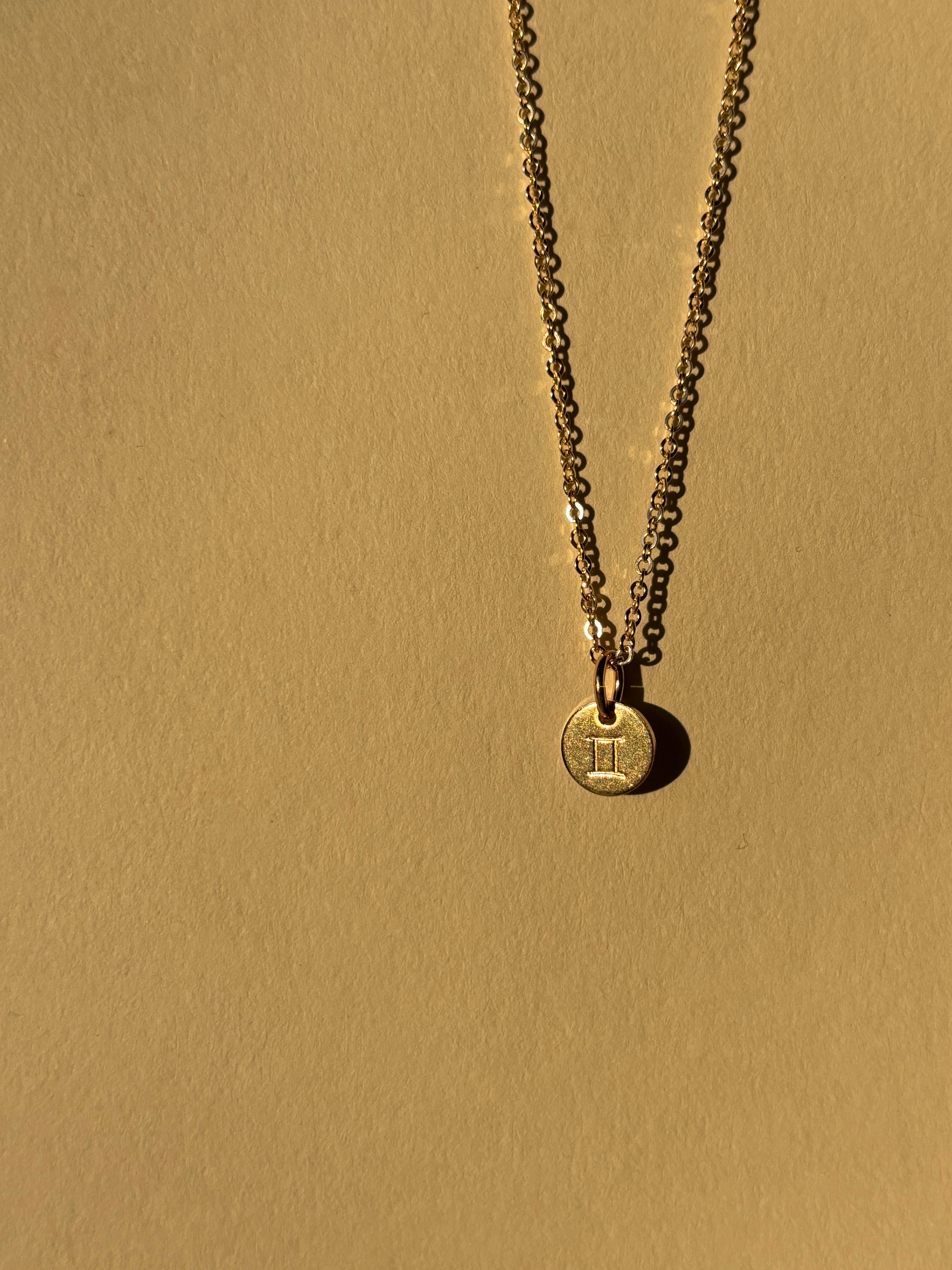 Zodiac Charm Necklace - Yellow or Rose Gold-Filled