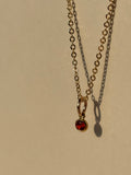 Dainty Birthstone Charm Necklace - Yellow Gold-filled