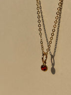 Dainty Birthstone Charm Necklace - Yellow Gold-filled