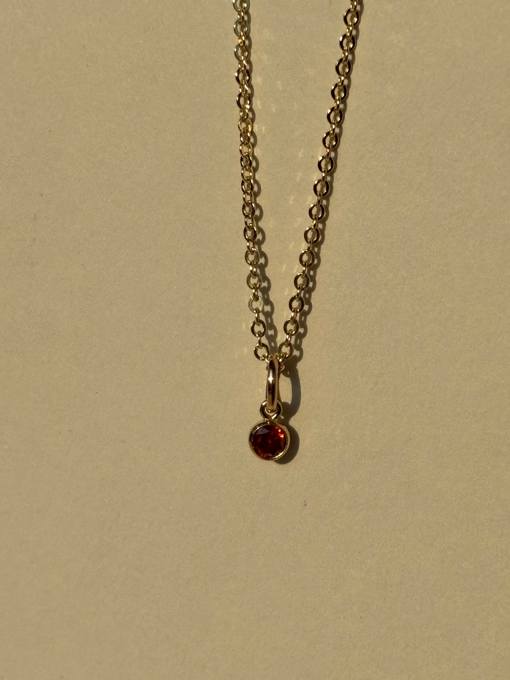 Dainty Birthstone Charm Necklace - Yellow Gold-filled