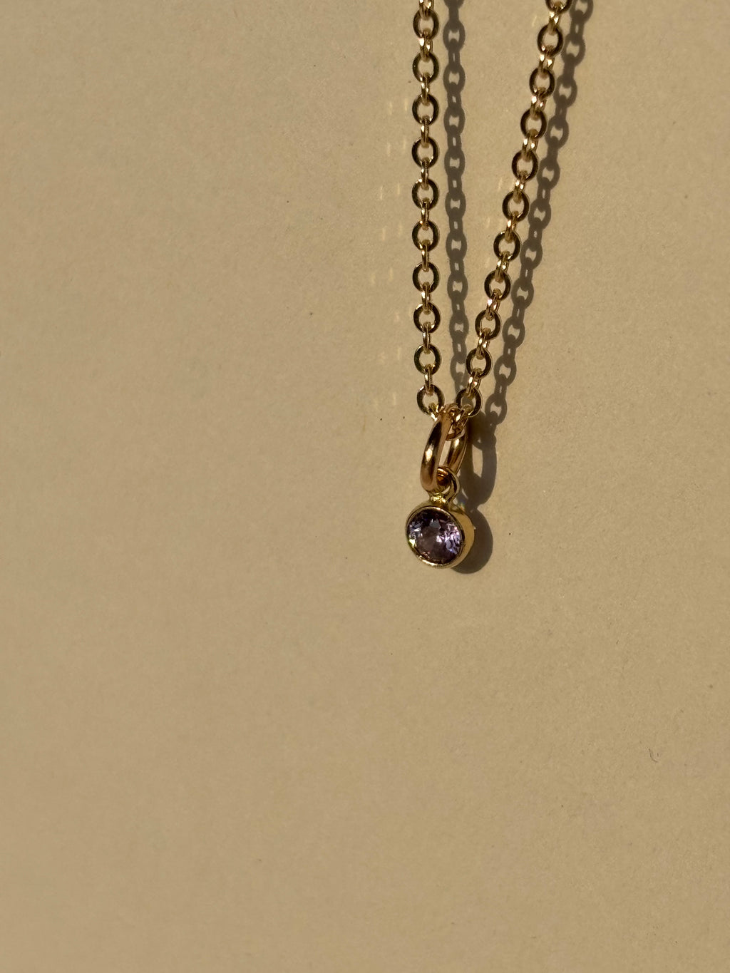 Dainty Birthstone Charm Necklace - Yellow Gold-filled