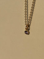 Dainty Birthstone Charm Necklace - Yellow Gold-filled