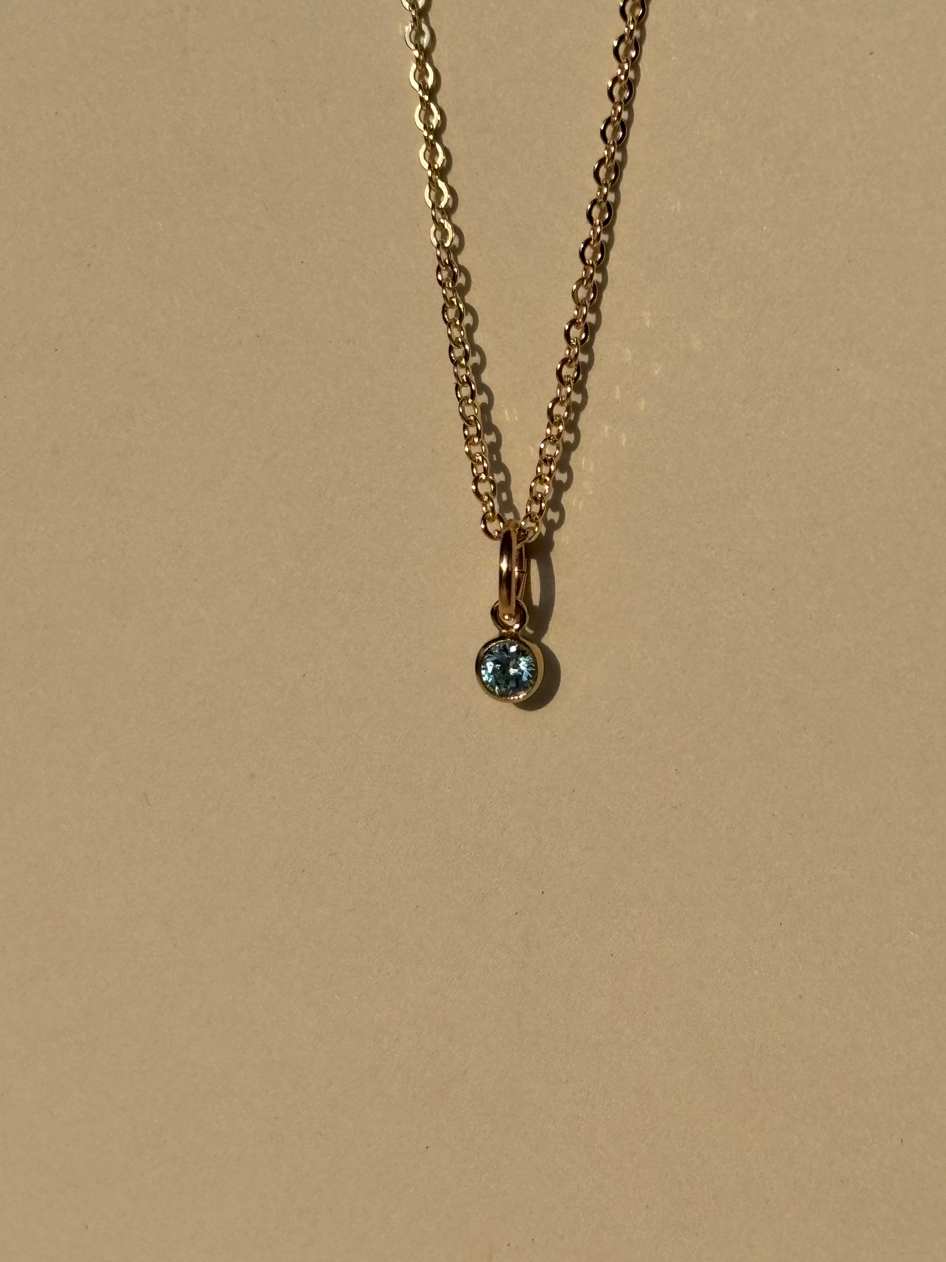 Dainty Birthstone Charm Necklace - Yellow Gold-filled