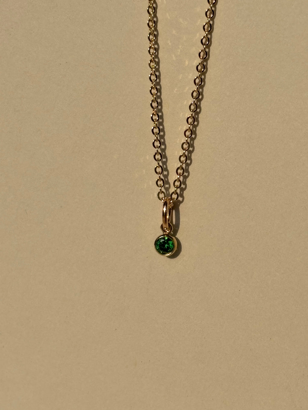 Dainty Birthstone Charm Necklace - Yellow Gold-filled