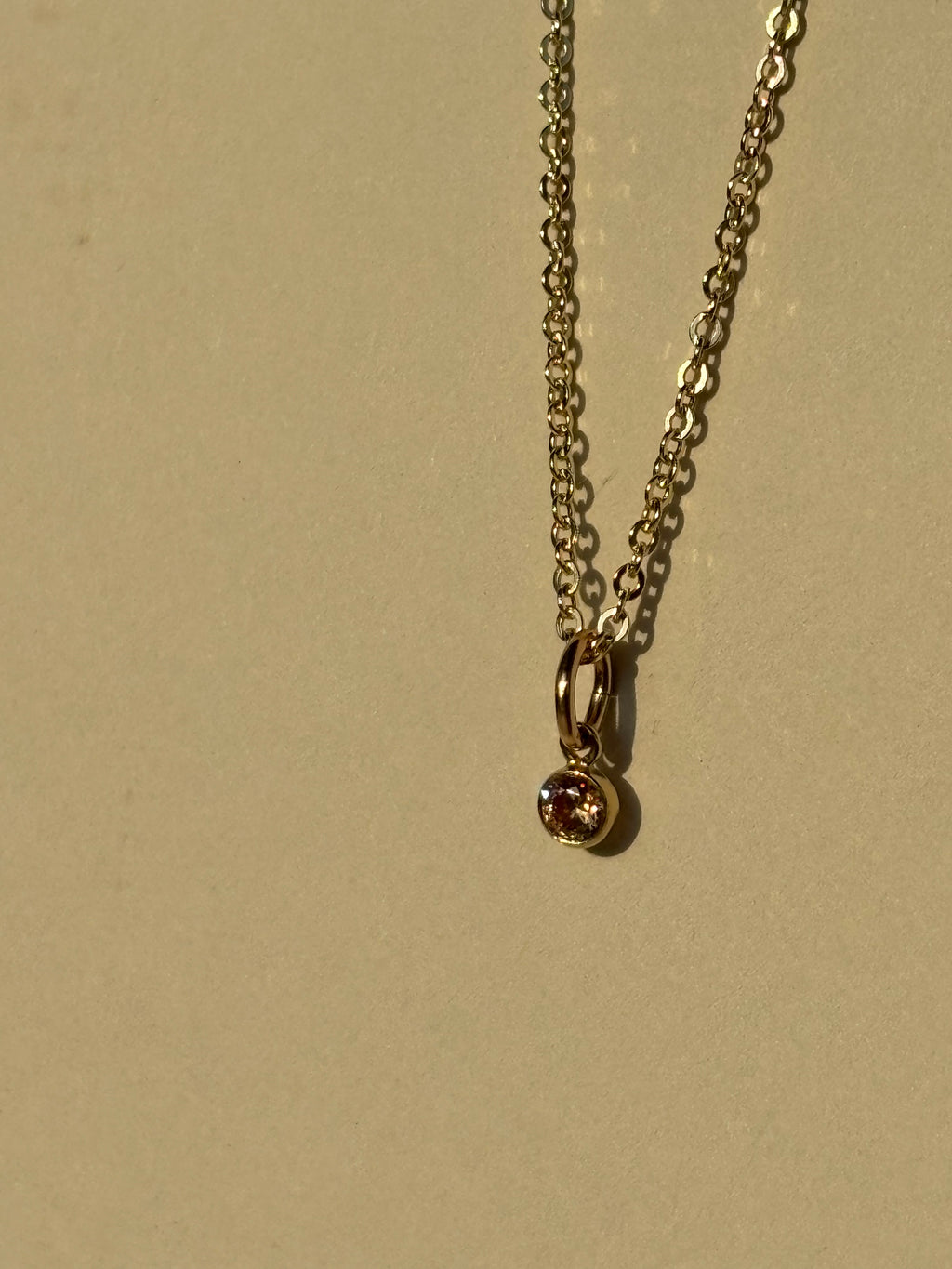 Dainty Birthstone Charm Necklace - Yellow Gold-filled