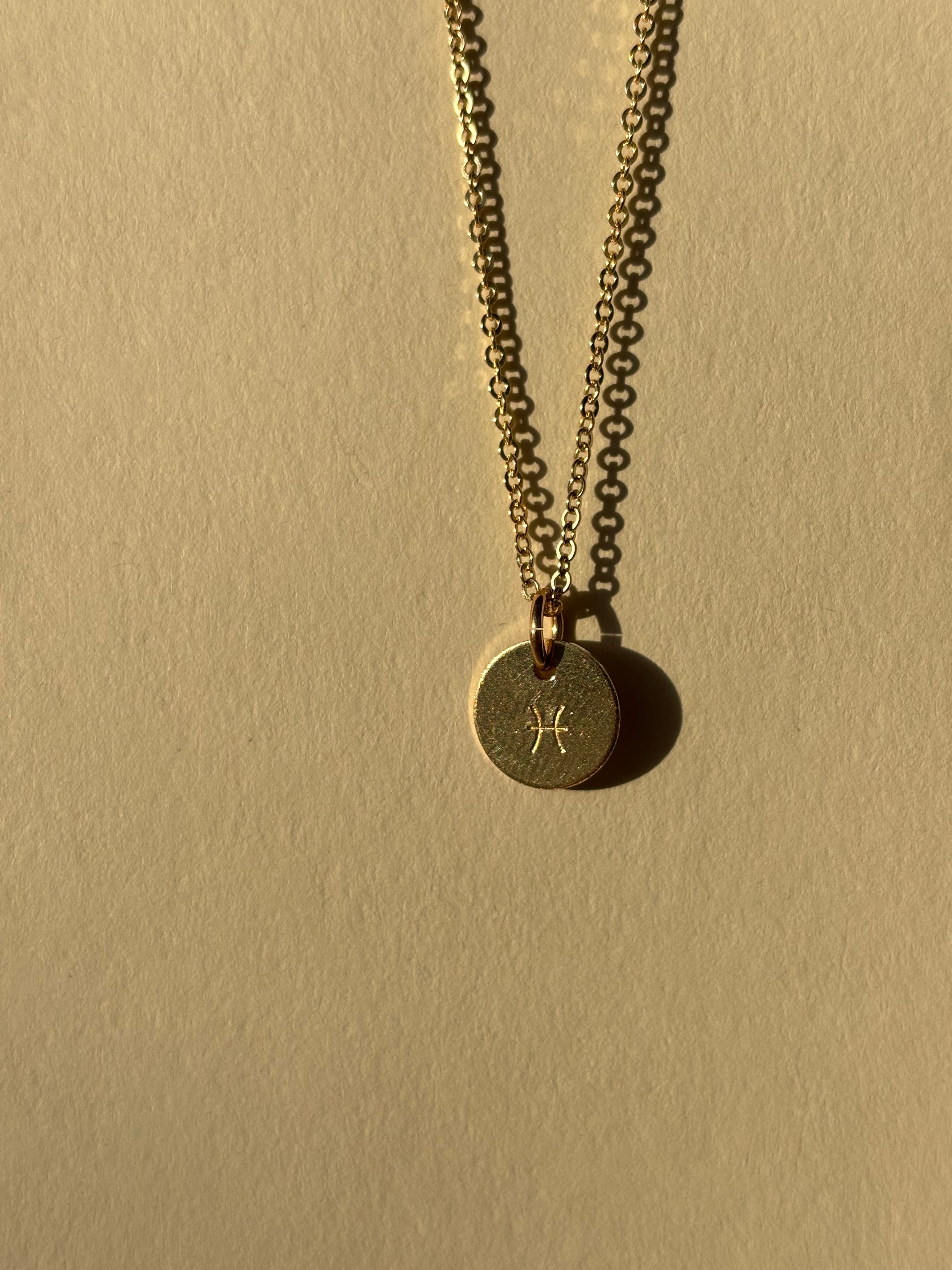 Zodiac Charm Necklace - Yellow or Rose Gold-Filled