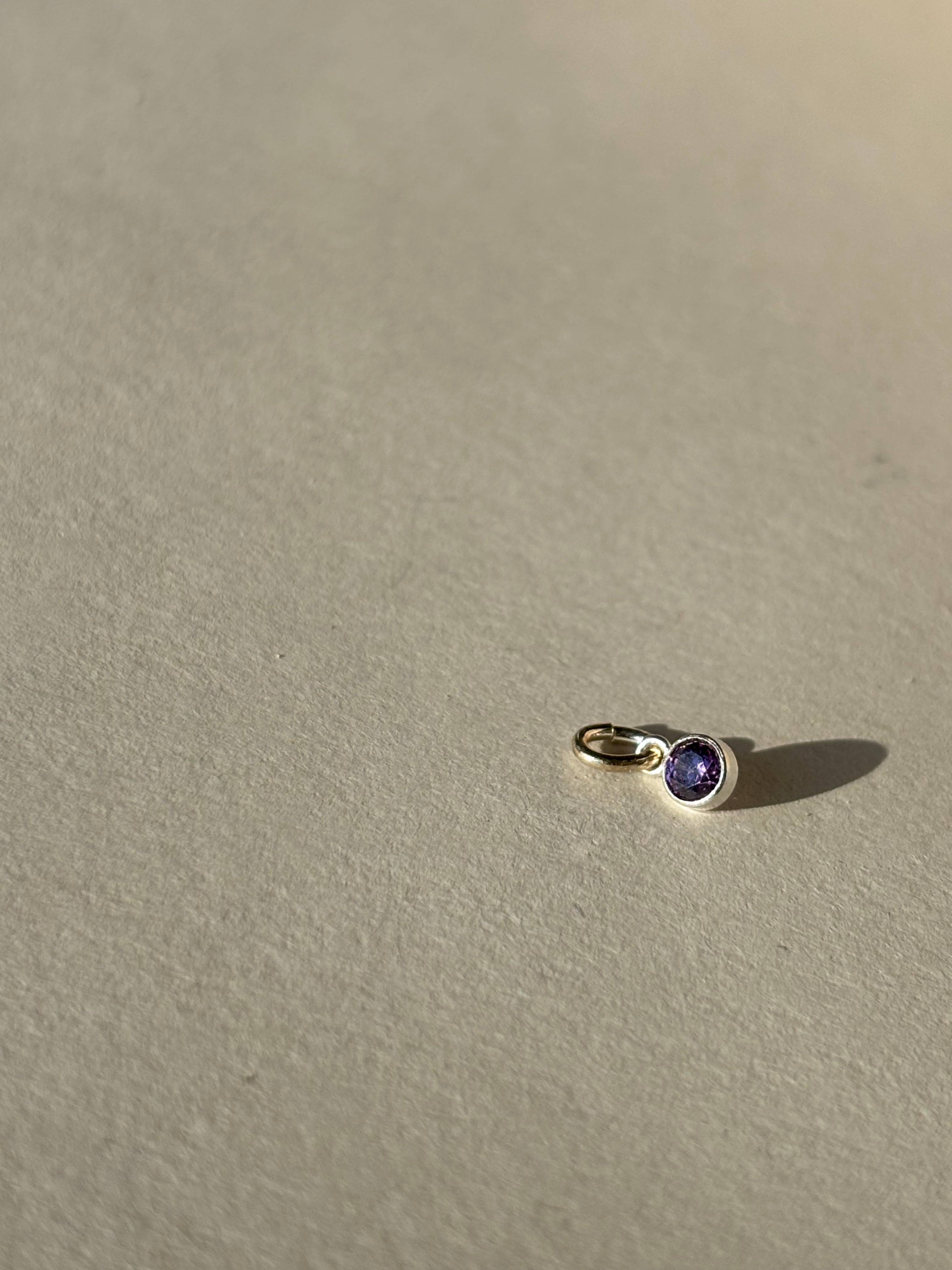 Additional Add-on Dainty Birthstone Charms - Sterling Silver (Charm Only)