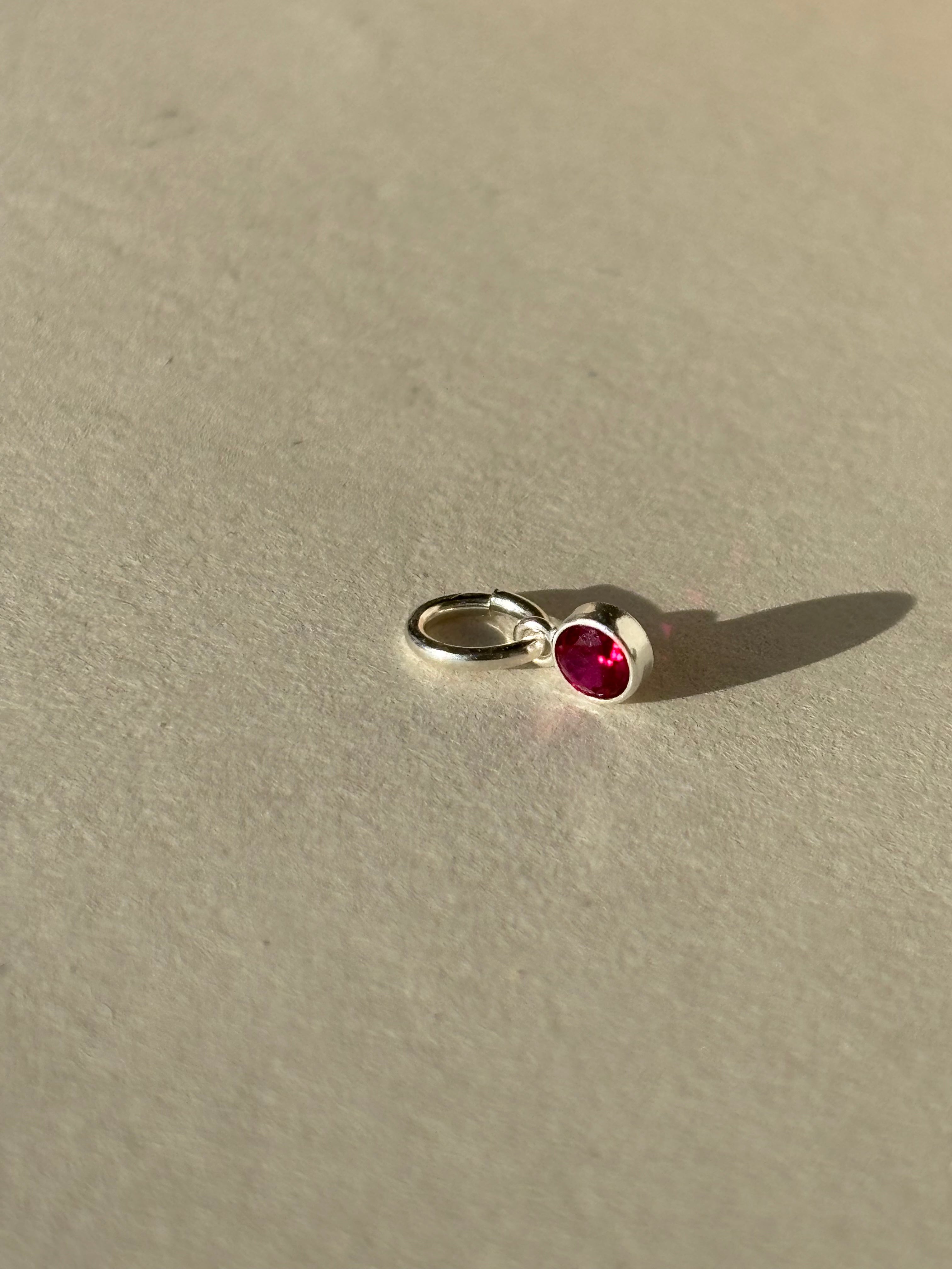 Additional Add-on Dainty Birthstone Charms - Sterling Silver (Charm Only)