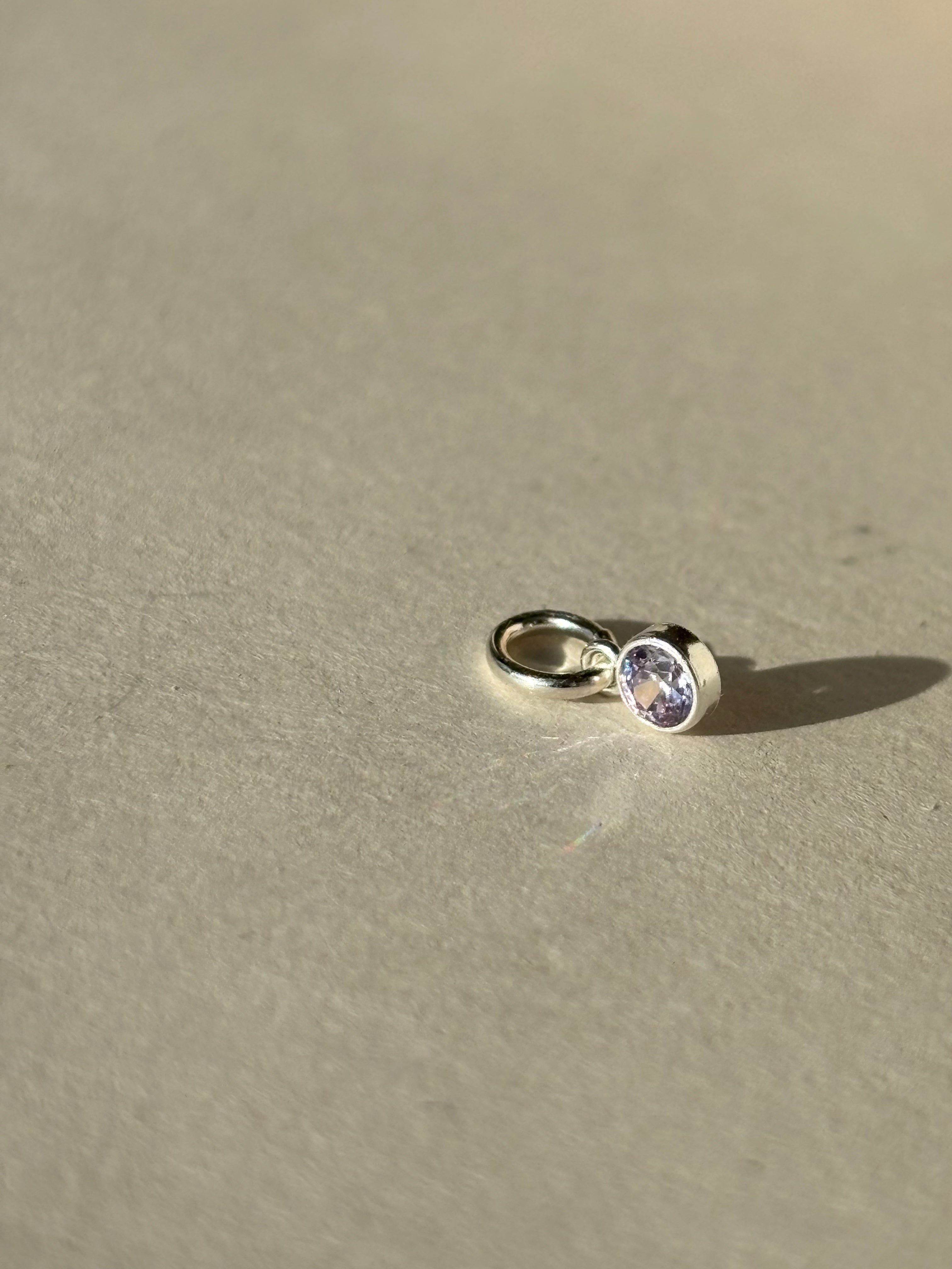 Additional Add-on Dainty Birthstone Charms - Sterling Silver (Charm Only)