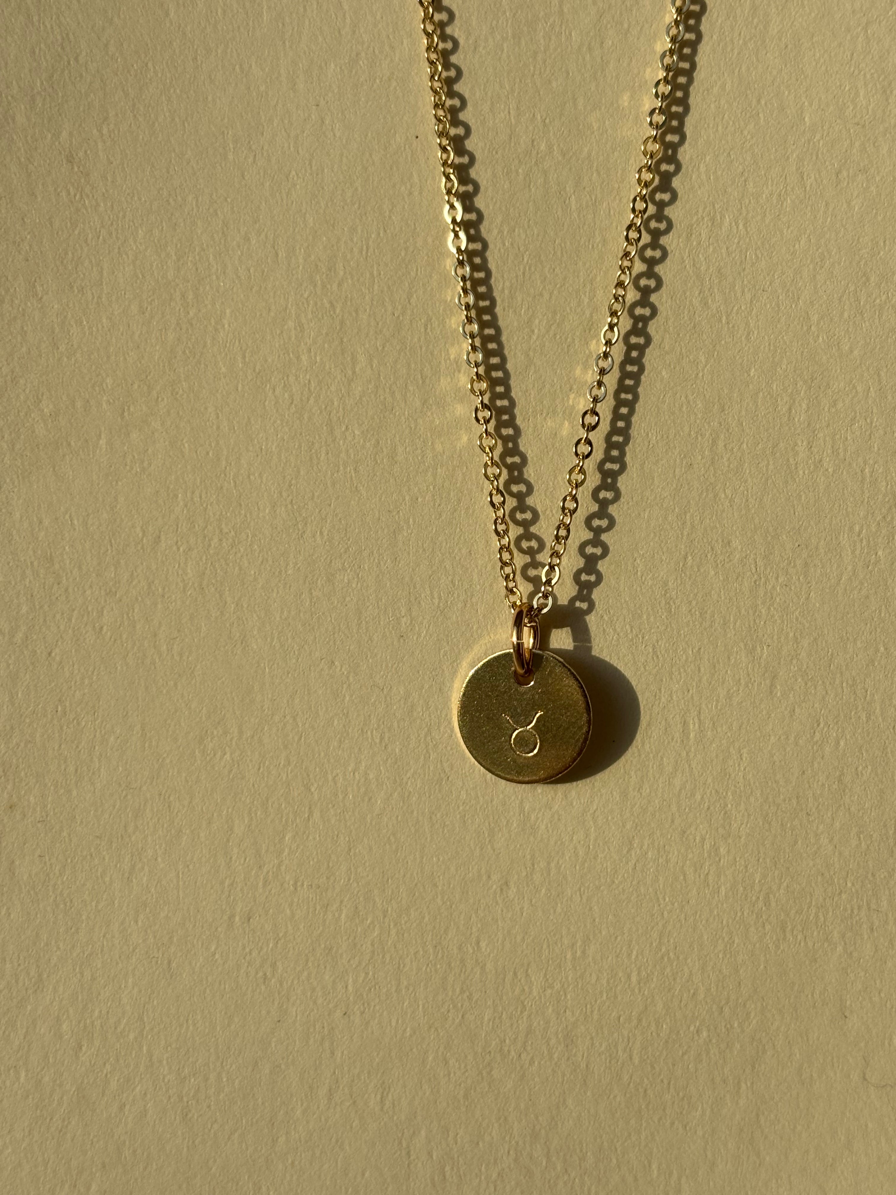 Zodiac Charm Necklace - Yellow or Rose Gold-Filled