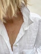 Dainty Pearl Lariat Necklace