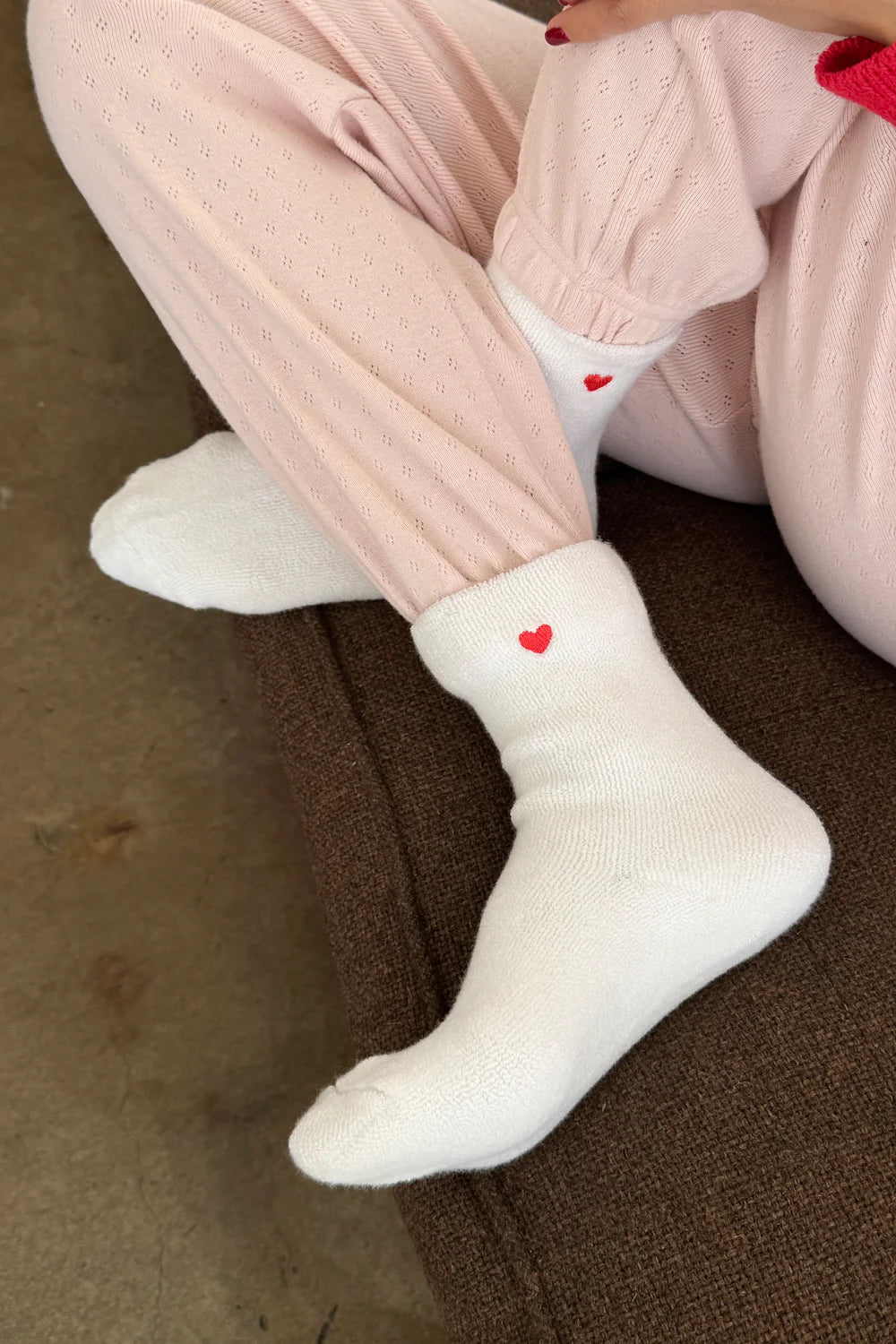 Embroidered (Heart) Cloud Socks by Le Bon Shoppe